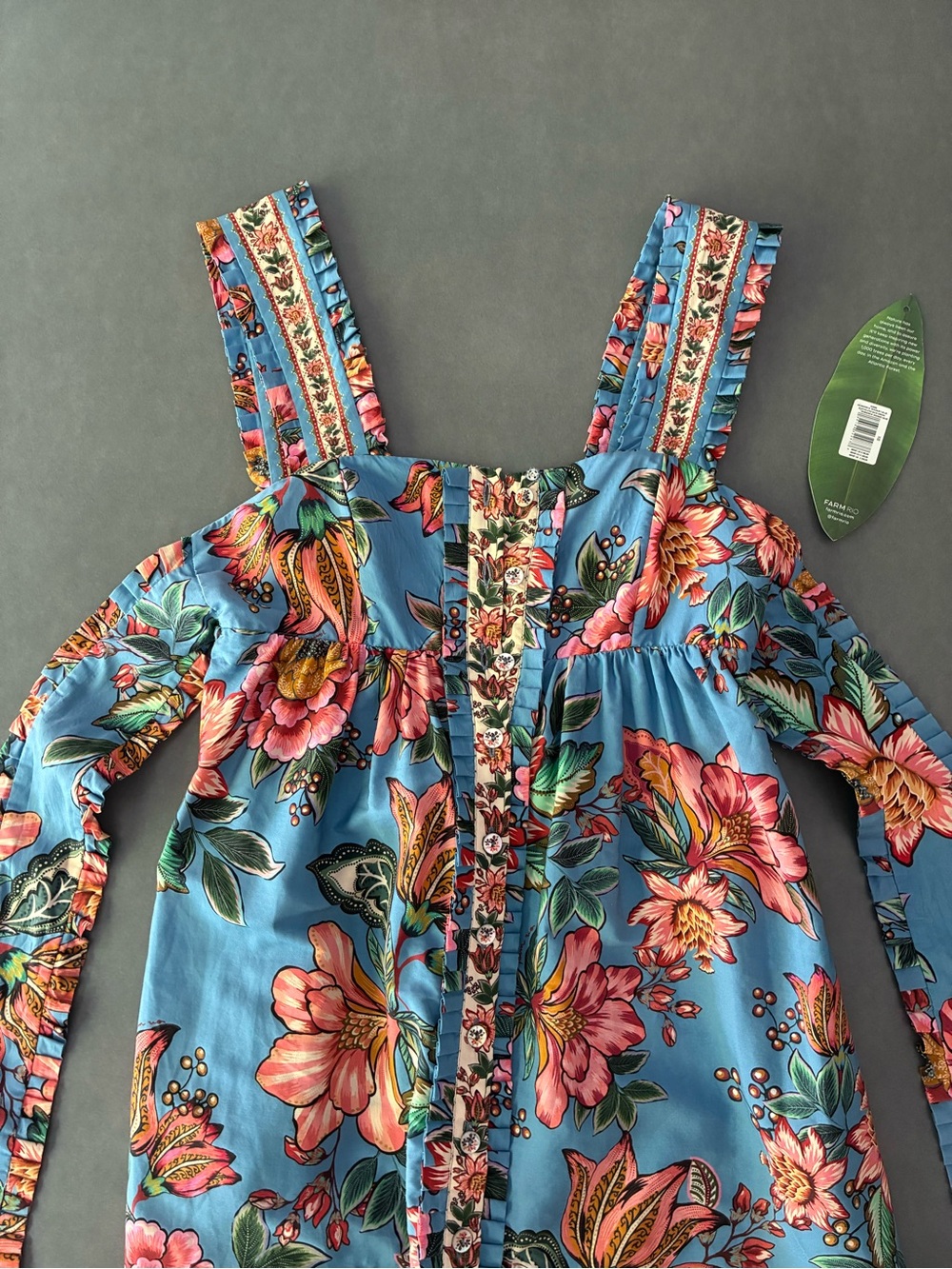 FARM Rio Wonderful Bouquet Blue Sleeveless Maxi Dress Size XS - Picture 11 of 14